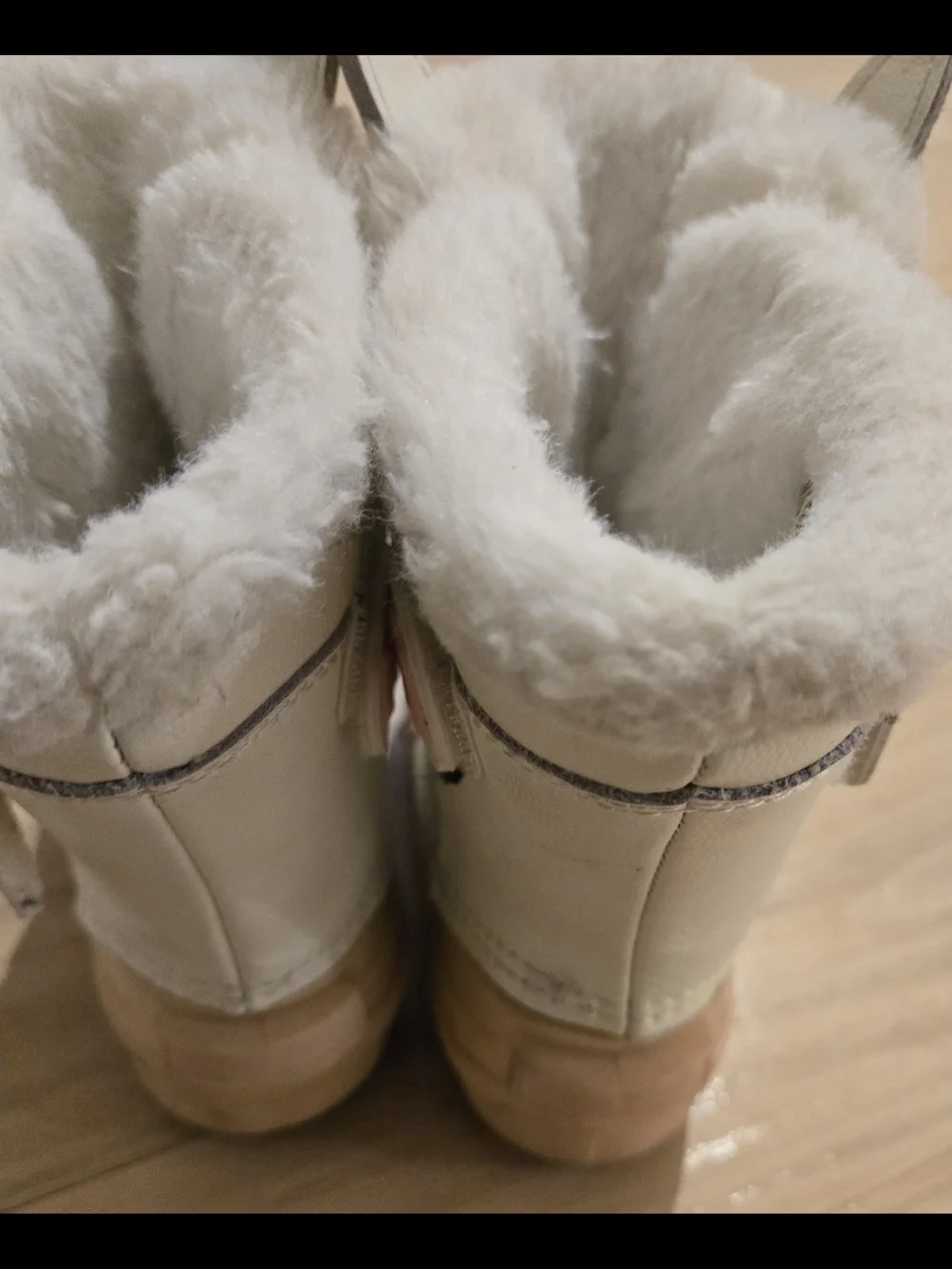 Target Little Kids Faux Fur Lined Boots in Cream